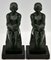Art Deco Delassement Bookends with Reading Nudes by Max Le Verrier, France, 1930s, Set of 2, Image 12