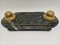 Late 19th Century Inkwell in Gilded Bronze & Green Marble 1