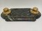 Late 19th Century Inkwell in Gilded Bronze & Green Marble, Image 1
