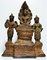 Groupe de Bouddha Triade Khmer, 1450s, Bronze, Set de 3 2