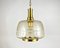 Vintage German Gilded Brass & Glass Pendant Light, 1970s 2