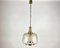 Vintage German Gilded Brass & Glass Pendant Light, 1970s 1