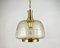 Vintage German Gilded Brass & Glass Pendant Light, 1970s 3