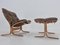 Mid-Century Lounge Chair & Ottoman by Ingmar Relling for Westnofa, Norway, 1970s, Set of 2 10