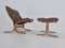 Mid-Century Lounge Chair & Ottoman by Ingmar Relling for Westnofa, Norway, 1970s, Set of 2 9