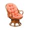 Swivel Armchair in Wicker, Italy, 1980s, Image 1