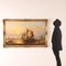 Escuela de artista holandesa, escena marítima, finales del siglo XX, óleo sobre cartón sobre lienzo, Imagen 2