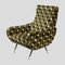 Vintage Armchair with Chequed Upholstery 1