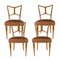 Wood and Fabric Dining Chairs, Italy, 1950s, Set of 4 1