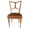 Wood and Fabric Dining Chairs, Italy, 1950s, Set of 4 6