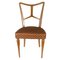 Wood and Fabric Dining Chairs, Italy, 1950s, Set of 4, Image 6