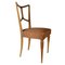 Wood and Fabric Dining Chairs, Italy, 1950s, Set of 4 3