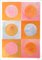 Natalia Roman, Sunset Pink und Orange Fliesen Diptychon, 2022, Acryl auf Aquarellpapier 3