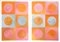 Natalia Roman, Sunset Pink and Orange Tile Diptych, 2022, Acrylic on Watercolor Paper 1