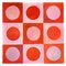 Natalia Roman, Sunset Tile Pattern in Red and Pink, 2022, Acrylic on Watercolor Paper 1