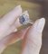 14k Vintage Daisy Ring aus Weißgold mit Saphir und Diamanten, 1960er 11