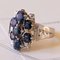 18k Vintage White Gold Ring with Synthetic Sapphires, 1970s 5