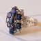 18k Vintage White Gold Ring with Synthetic Sapphires, 1970s, Image 5