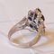 18k Vintage White Gold Ring with Synthetic Sapphires, 1970s, Image 14