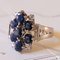 18k Vintage White Gold Ring with Synthetic Sapphires, 1970s, Image 4