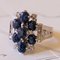 18k Vintage White Gold Ring with Synthetic Sapphires, 1970s 6