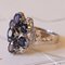 18k Vintage White Gold Ring with Synthetic Sapphires, 1970s 9