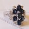 18k Vintage White Gold Ring with Synthetic Sapphires, 1970s 8