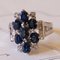 18k Vintage White Gold Ring with Synthetic Sapphires, 1970s 7