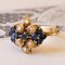 Anello vintage in oro 18k con zaffiri e diamanti, anni '70, Immagine 6