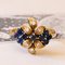 18k Vintage Gold Ring with Sapphires and Diamonds, 1970s 1