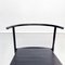 Mid-Century Italian Black Steel Leather Cafè Chairs by Starck for Baleri, 1980s, Set of 2, Image 7