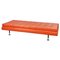 Mid-Century Modern Italian Orange Red Leather Daybed, 1970s, Image 1