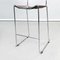 Mid-Century Modern Italian Brown Leather and Steel High Stool, 1980s, Image 14