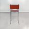 Mid-Century Modern Italian Brown Leather and Steel High Stool, 1980s 4