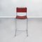 Mid-Century Modern Italian Brown Leather and Steel High Stool, 1980s, Image 2