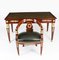 19th Century Empire Revival Bureau Plat Desk Writing Table & Armchair, Set of 2 2