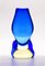 Vase in Blau & Gelb von Miloslav Klinger für Železný Brod Glassworks 1