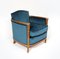 French Art Deco Armchair in Parcel Gilt with Velvet 1