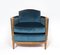 French Art Deco Armchair in Parcel Gilt with Velvet, Image 2
