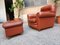 Leather Armchair with Pouf from Poltrona Frau, Set of 2 1