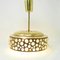 Vintage Glass and Brass Hanging Lamp by Rupert Nikoll, Vienna, 1960s, Image 3