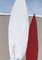 Les parasols de plage, bianco, bordeaux, acrilico su tela di lino, Immagine 3
