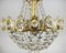 Empire Belgian Gilt Metal and Glass Chandelier, 1970s, Image 3