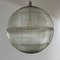 Mid-Century Parisian Glass Holophane Globe Pendant Light 3