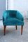 Italian Cherry Trees and Green Velvet Cockpit Armchairs, 1950s, Set of 2, Image 5