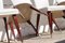 Vintage French Dining Chairs in Teak & Skai, Set of 6 7