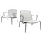 21st Century Italian White Metal Steel Web Armchairs by Citterio for B&b, 2000s, Set of 2 1