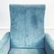 Moderner italienischer Mid-Century Sessel mit blauem Stoffbezug & Füßen aus Messing, 1950er 6