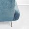 Mid-Century Modern Italian Blue Fabric and Brass Feet Armchair, 1950s 11