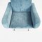Moderner italienischer Mid-Century Sessel mit blauem Stoffbezug & Füßen aus Messing, 1950er 7